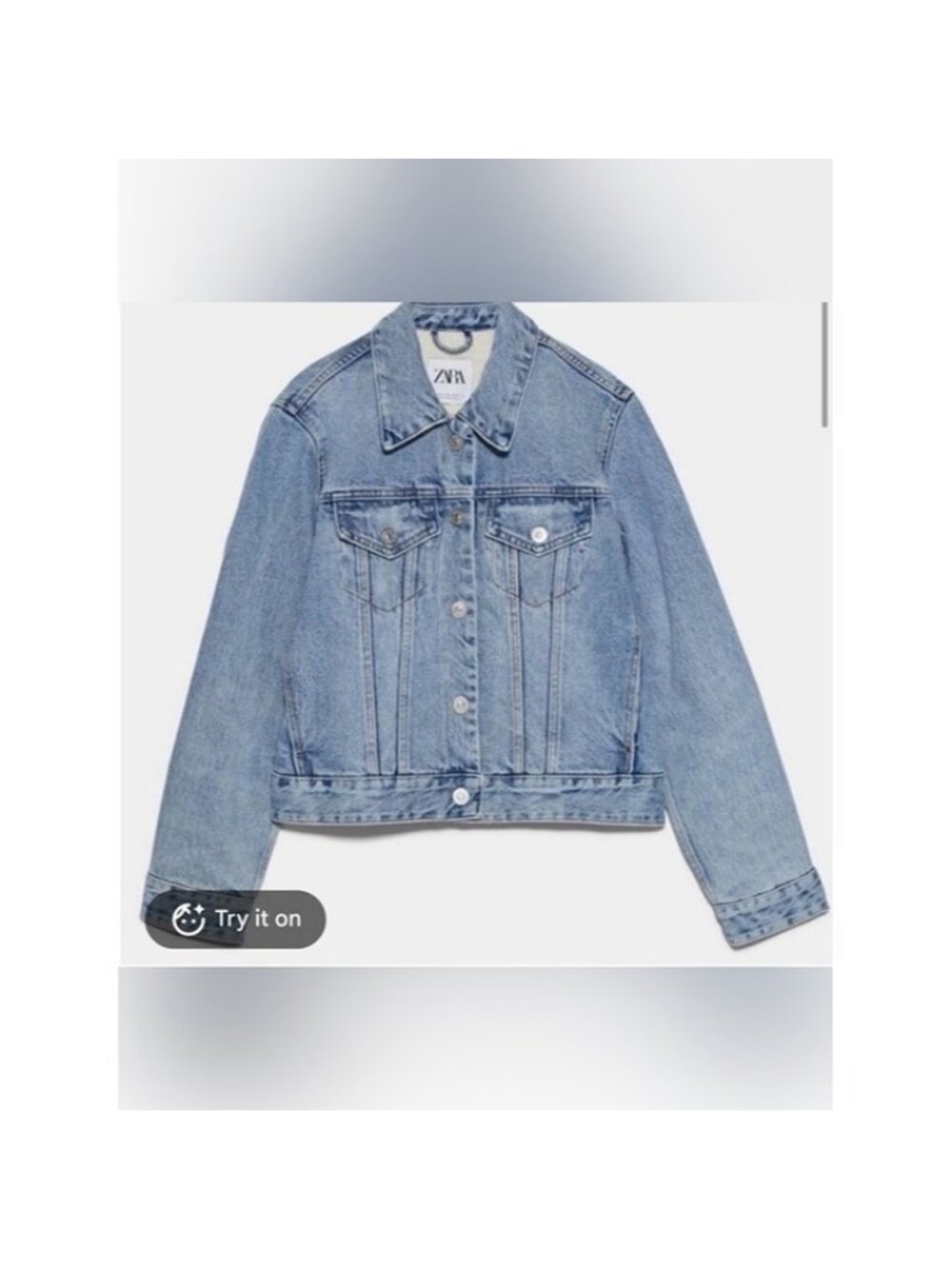 ZARA sherpa lined Light Blue Denim Jean Jacket - Women's Classic Trucker size S